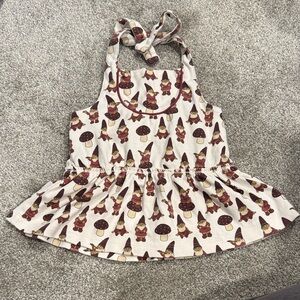 Purple Gnome and Mushroom Print Halter Top by Kate Quinn